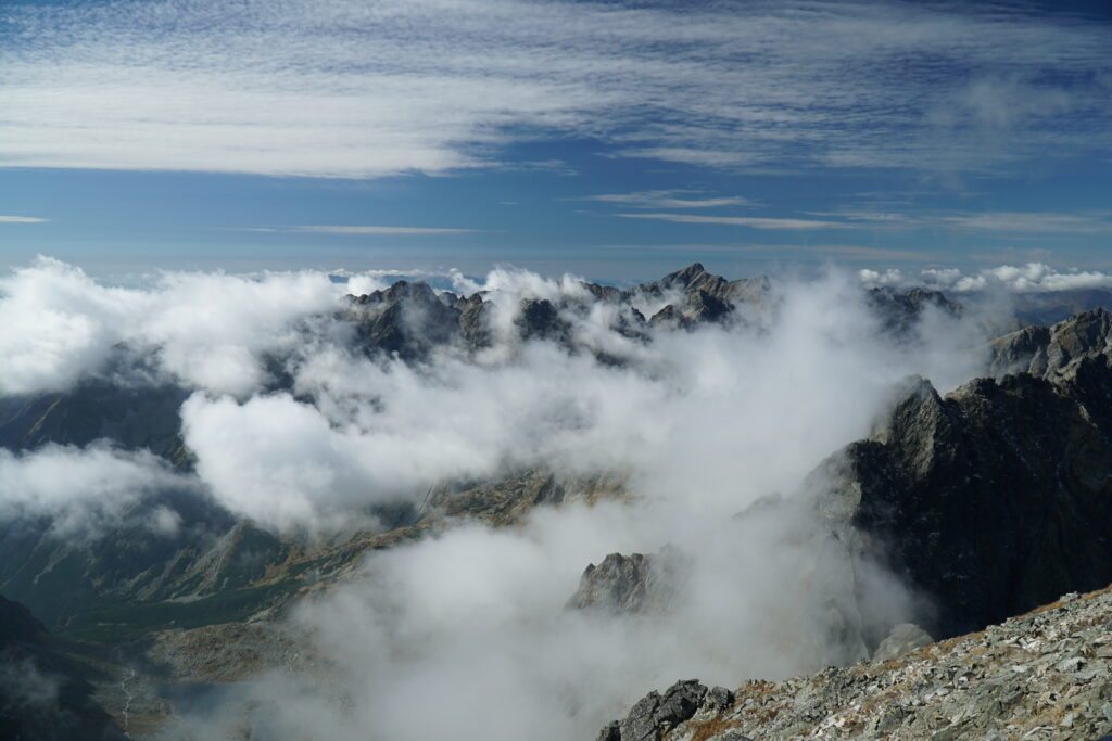 Panorama z Rys w chmurach